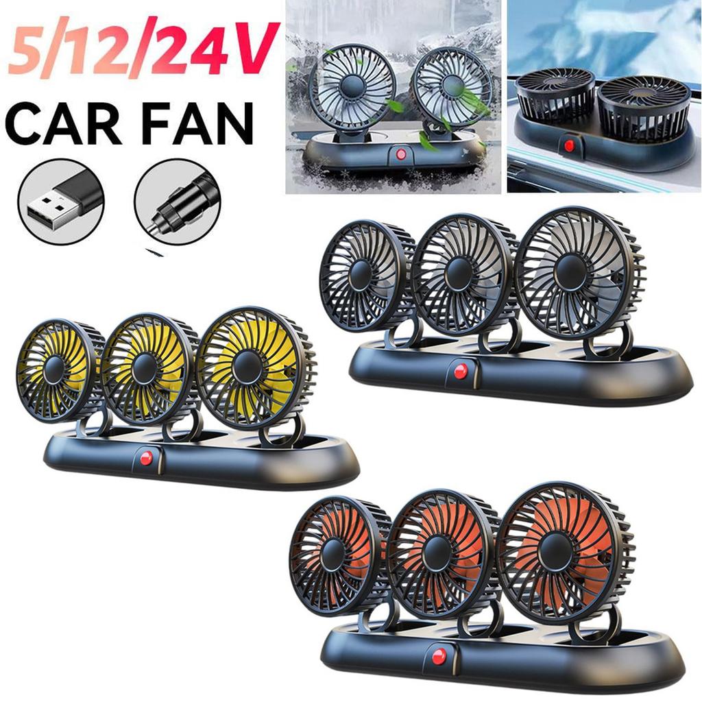 Car USB Fan,Powerful Dashboard Electric Car Fan,360 Degree Rotatable Car Fan,ortable Vehicle Cool Fan,Low Noise Strong Dashboard Cool Circulator Fan