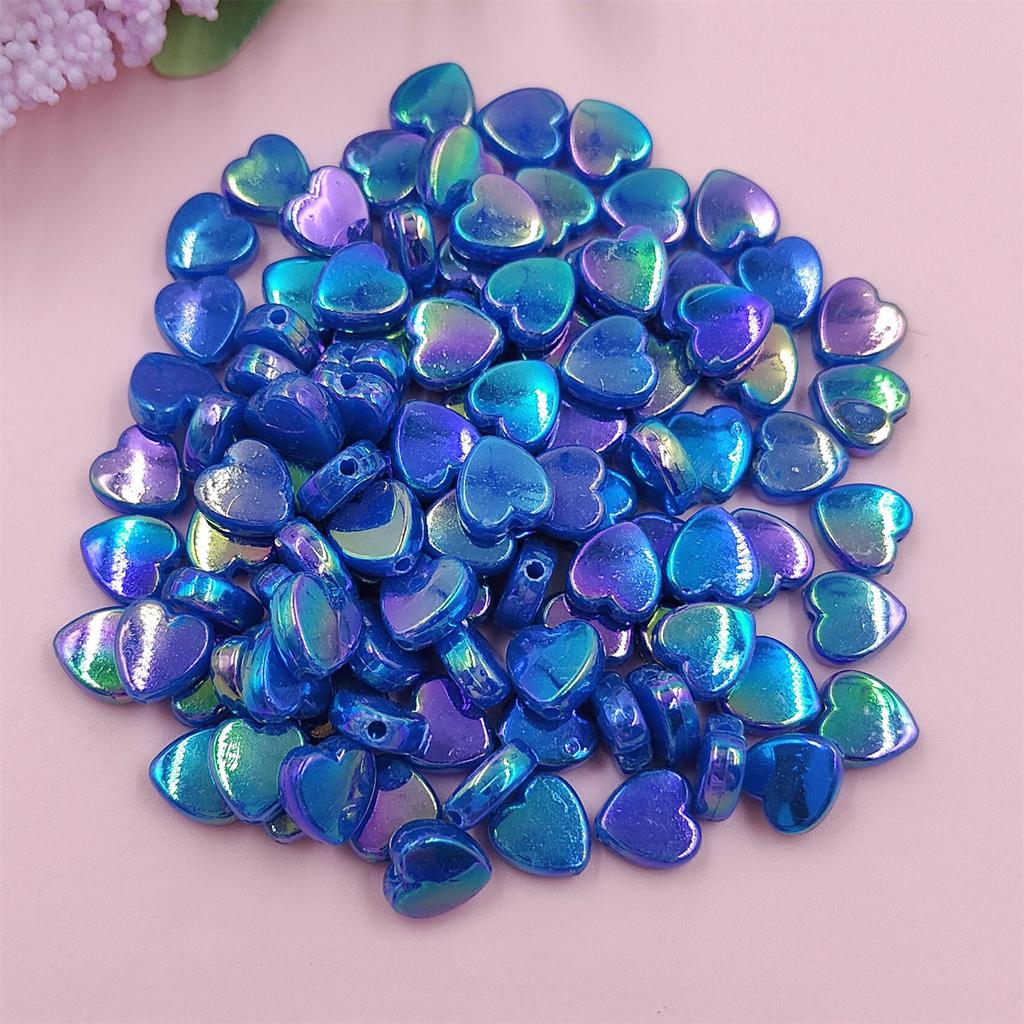 100Pcs DIY For Jewelry Making Heart Acrylic Beads AB Color Wholesale Pendant Necklace Bracelet