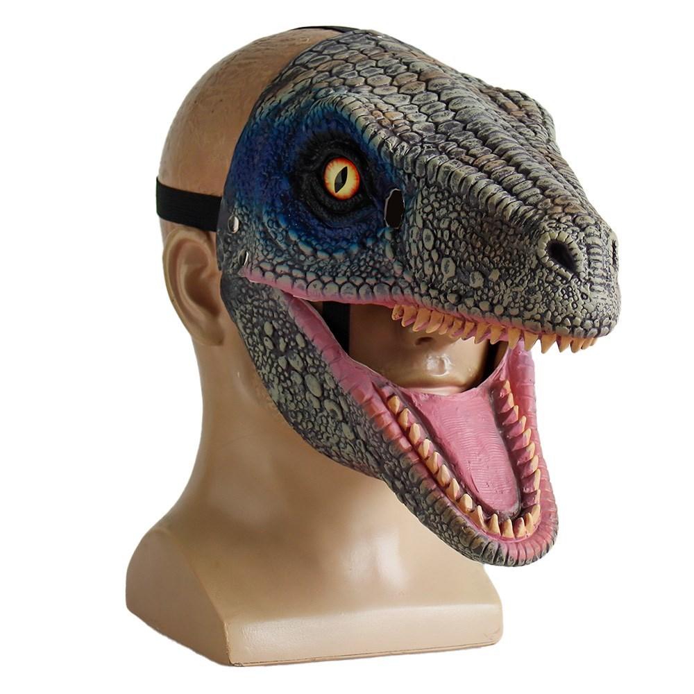 Child Horror Dinosaur Headgear Maks Cosplay Kids Scary Dragon Moveable Open Mouth Latex Mask Halloween Party Costume Props