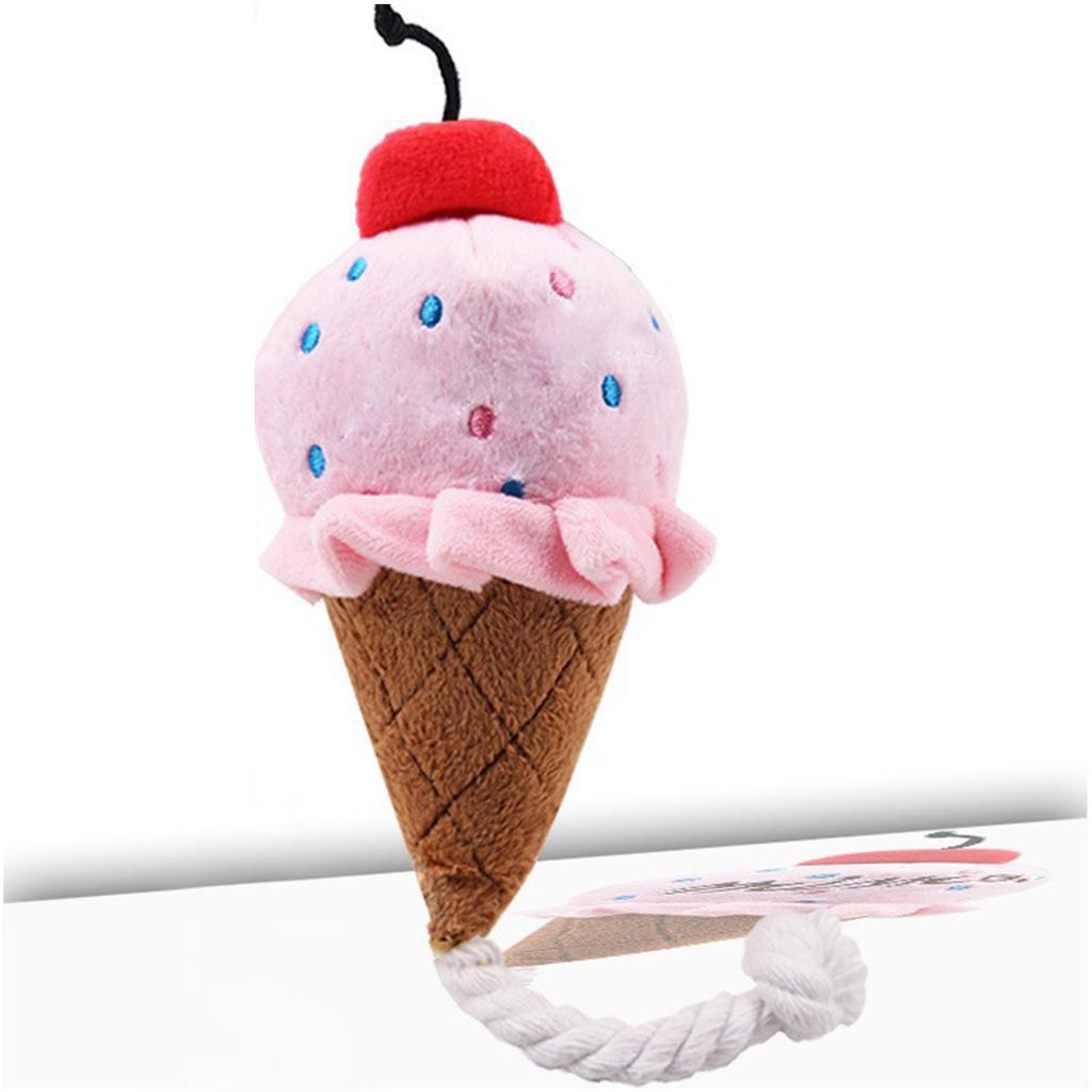 Игрушка для жевания мороженого для домашних животных, мягкая плюшевая игрушка для кусаний, снижающая тревожность, интерактивная игрушка для прорезывания зубов у собак