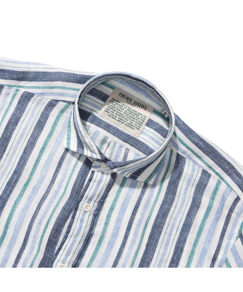 PRODESHIRT Мальтийская полосатая льняная рубашка (синий)