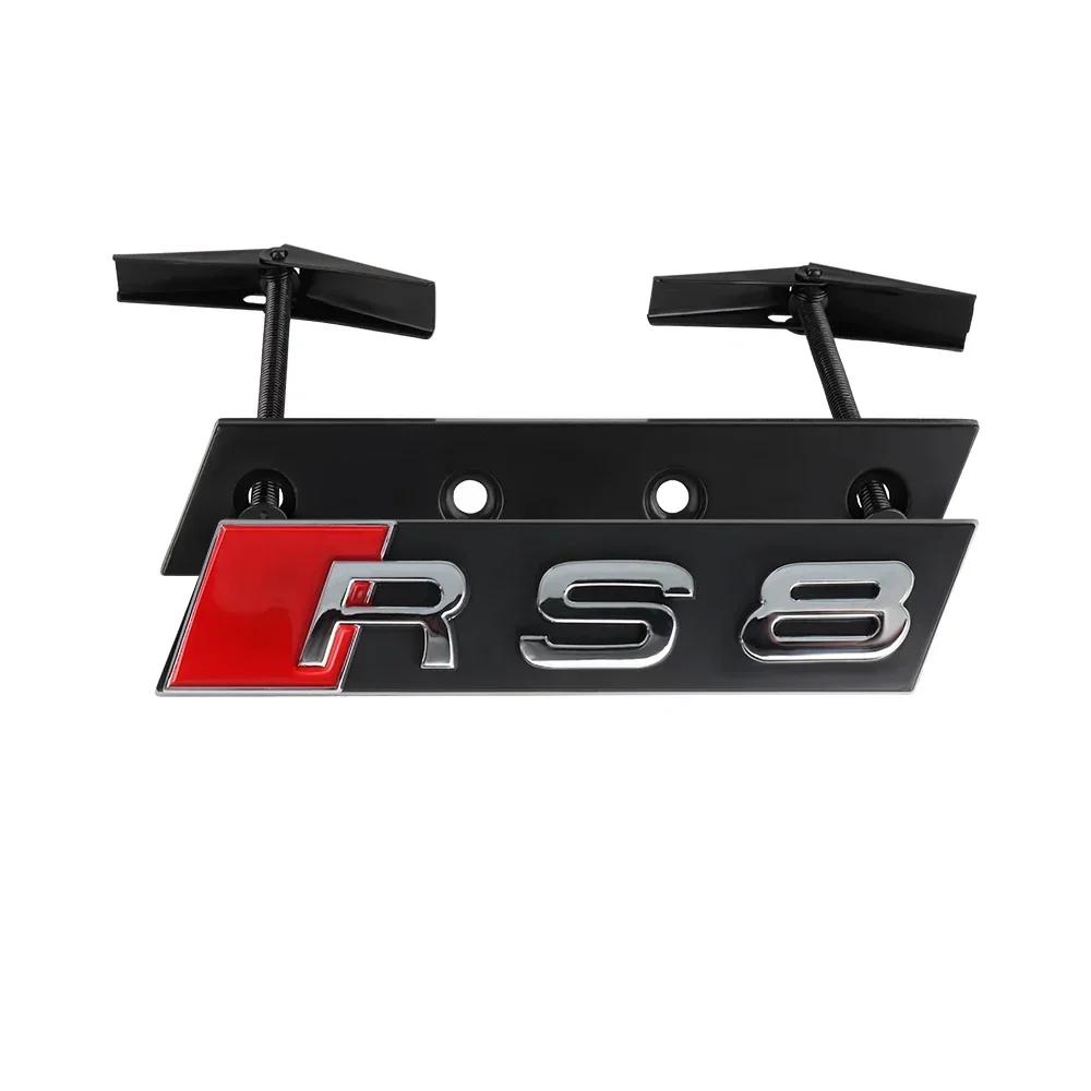 3D ABS RS3 RS4 RS5 RS6 RS7 RS8 Эмблема Значок на Переднюю Решетку Автомобиля Тюнинг Аксессуар для Audi A1 A3 8P A4 B5 B6 B7 B8 A5 A6 C5 C6 C7 S