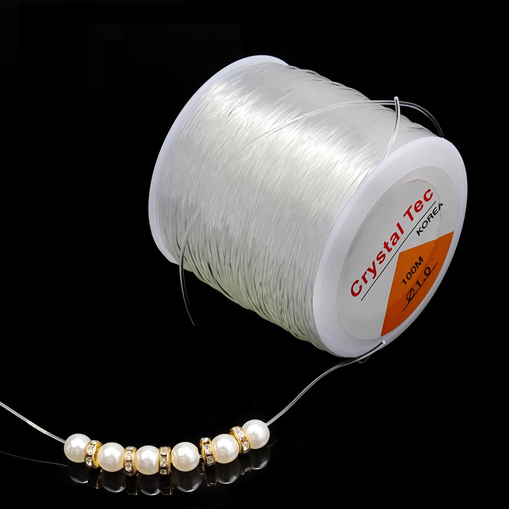 1 Roll Round Transparent Fish Wire Elastic Wire Crystal Line DIY Beaded Elastic Rope Jewelry Accessories Wholesale