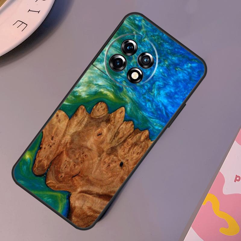 Гибридный чехол из дерева и смолы для OnePlus 12R 10T 10R 9RT 9 10 Pro OnePlus 12 11 Nord 3 2T CE 2 Lite N20 N10