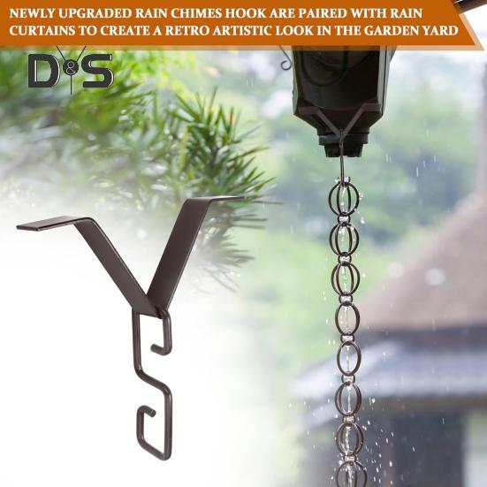 Зажим-адаптер для водосточной цепи Высокая прочность Простая установка Универсальный V-образный крючок-вешалка Аксессуары для водоотвода с дождевой цепью