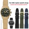 Для IWC Pilot Нейлоновый ремешок из натуральной кожи для часов IWC Mark 18 Balack Aces Portuguese оригинальный плетеный холщовый ремешок Браслет