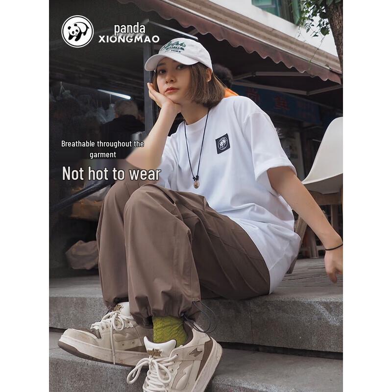 CAMEL Panda Collaboration Ice-Feel Breathable Round Neck Short Sleeve T-Shirt