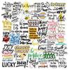 50 Inspirational Non-Infringing Waterproof Letter Stickers for Laptops, Water Bottles, and Luggage