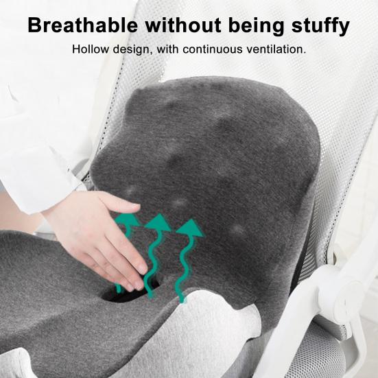 Seat Cushion for Long Sitting Hours Memory Foam Buttocks Cushion with Back Support Ergonomic Sciatica Relief Cushion for Office Chair Home Travel