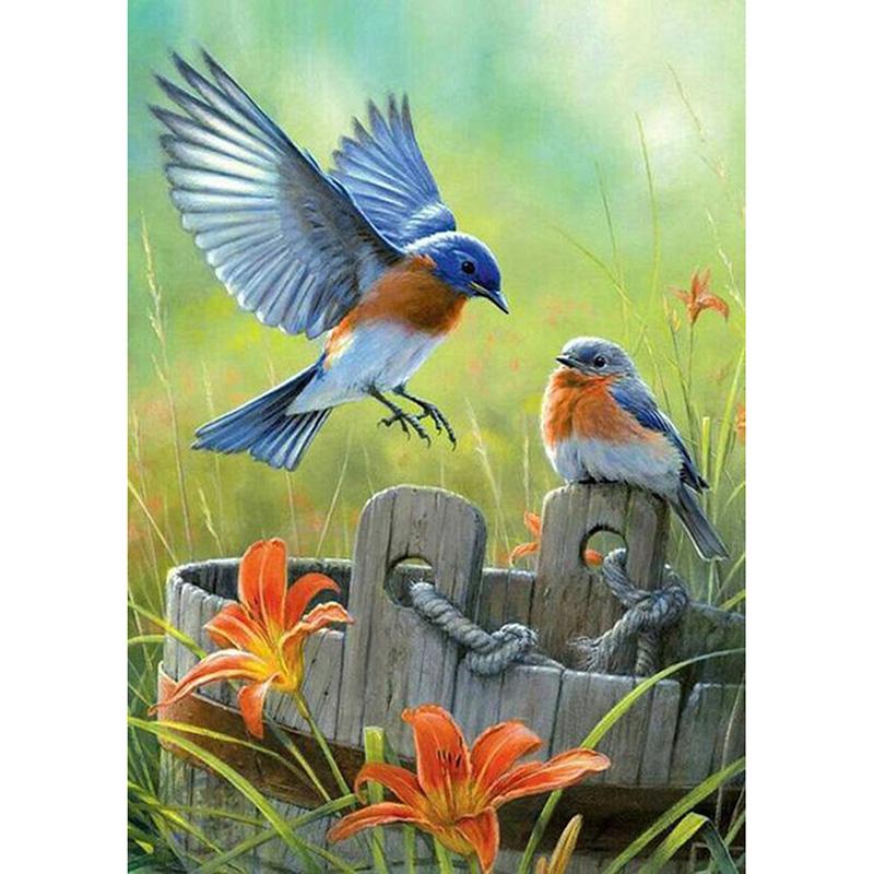 5d Full Painting Diamond Birds Round Resin Mosaic Diamond Embroidery Animals Rhinestone Picture Cross Stitch Kit Home Decor