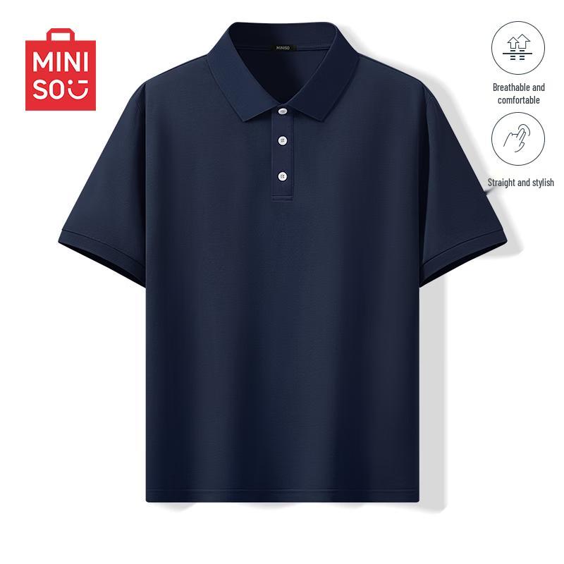 MINISO Мужская повседневная рубашка-поло с коротким рукавом