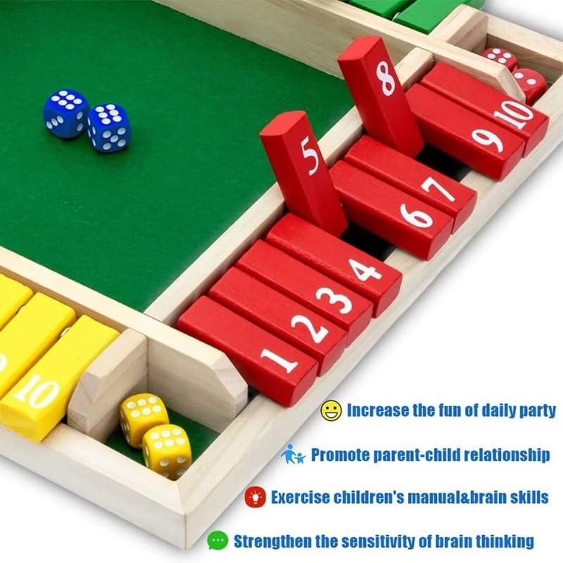 Деревянная игра в кости Shut The Box 8 костей доска стол игра на математические навыки вечеринка клуб алкогольные игры для семей рождественский подарок