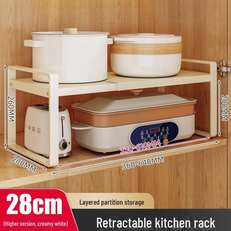 Выдвижная кухонная многоуровневая стойка для хранения для столешницы и микроволновой печи