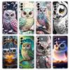 Прозрачный чехол для Samsung Galaxy S25, S24, S23, S22, S21, S20, FE, Ultra, S10, S10E, S9, Plus, 5G, Чехол-колпачок, Мультяшная милая сова, ТПУ