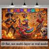 2D flat background for the Mexican Day of the Dead celebration banner. Theme: Wild Skulls.zyc