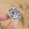 Natural African Amethyst Gemstone 925 Silver Promise Adjustable Ring For Women