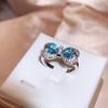 Европейское и американское модное кольцо с сапфиром-бантом для женщин, универсальное кольцо с опалом и бриллиантовой вставкой