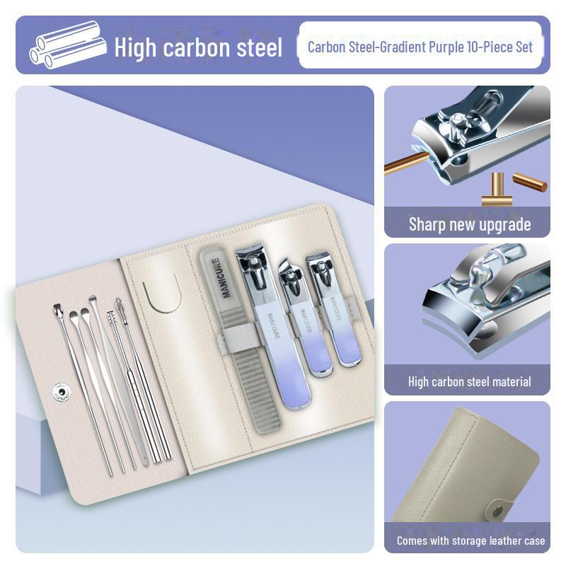 Набор кусачек для ногтей с градиентным цветом: Четырехсекционный вращающийся мешок с большими и малыми косыми клипсаторами