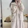 Женская зимняя утепленная фланелевая ночная рубашка из кораллового флиса с капюшоном, милая ночная сорочка в стиле принцессы, халат, теплая домашняя одежда, пижама-платье для женщин