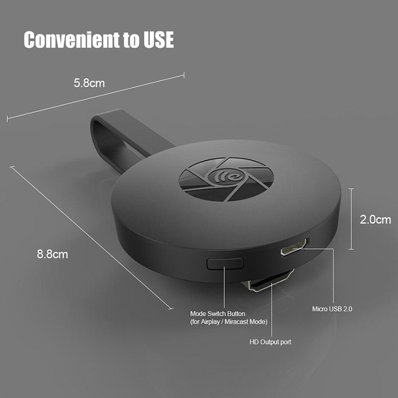 Беспроводной проектор HDMI Dongle Miracast Airplay Mirror WiFi Display Receiver для iPhone iPad 1080P HD TV Stick