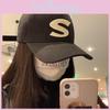 Baseball Black Fashionable Cap With S Letter Design For A Look Trendy