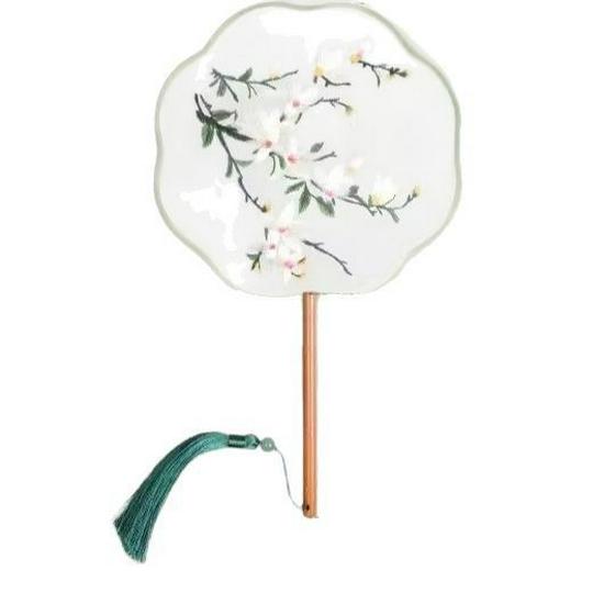Double-Sided Embroidery Silk Fan: Classical Court Hanfu & Cheongsam Accessory
