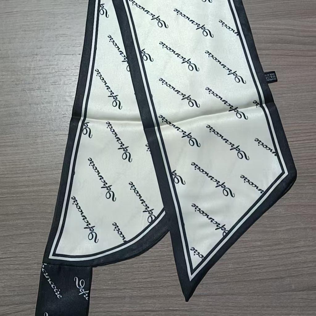 Silk Scarf Small Long Square Scarf Women'S High-End Neck Protection Scarf Professional Matching Shirt Scarf