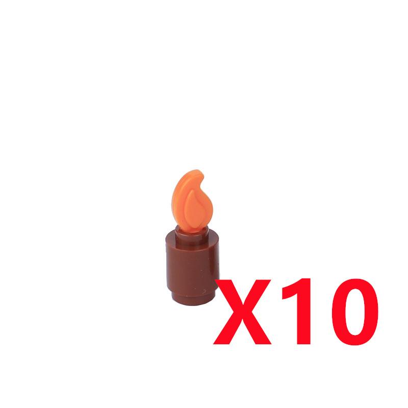 MOC Строительные блоки Костер Пламя Средневековая Бутылка вина Набор аксессуаров Модель подсвечника Мини-кирпич Совместимая игрушка Подарок Сделай сам X019