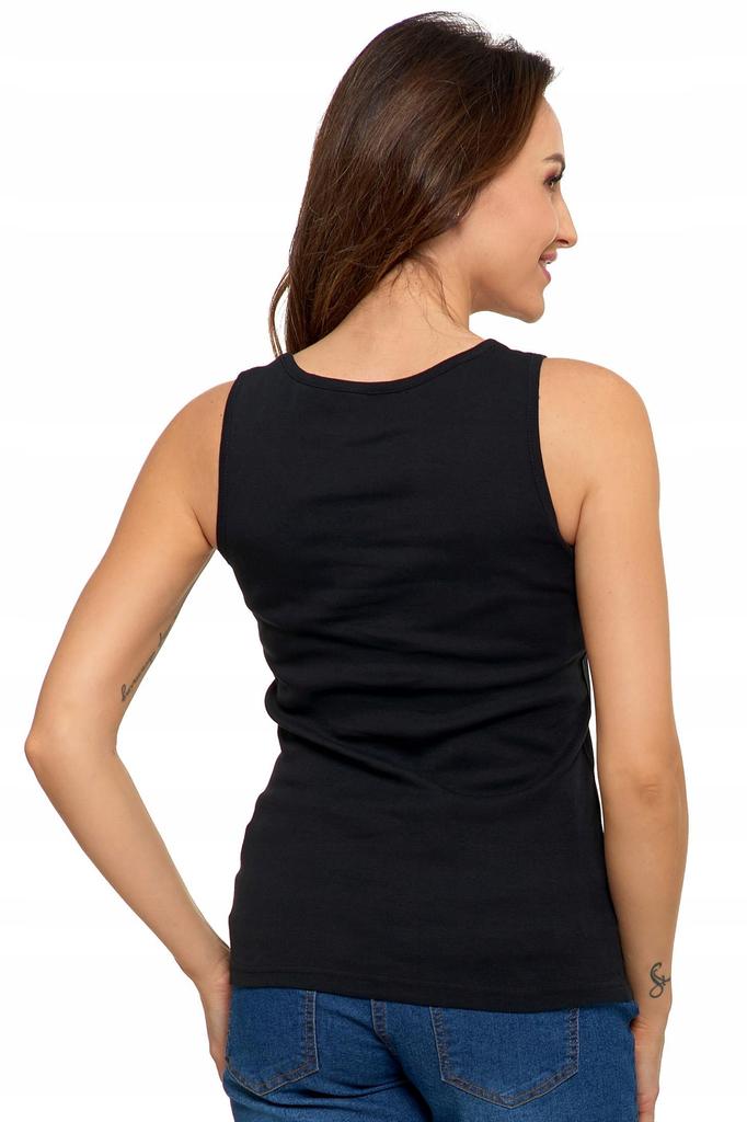 Women's Cotton Tank-Top T-shirt with Straps Classic MORAJ M black