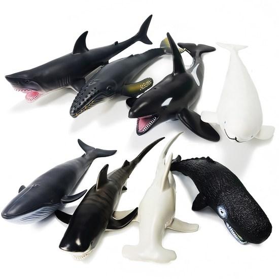 Kids Pangpang Soft Whale Shark Friends Figure Set of 8, Popular Toys In Korea