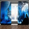3D цифровой принт «волк в снегу» пейзаж с дикими животными, 2 шт., затеняющая оконная занавеска для гостиной, спальни, декор, карман для стержня