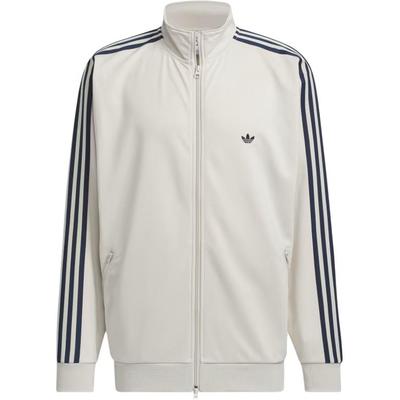 adidas Куртка унисекс с воротником-стойкой и длинными рукавами Originals, в полоску, на молнии, белая IZ4922