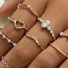 9 Pcs/Set Lady Exquisite Finger Ring Simple Vintage Creative Ring Set for