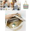 Large Wavy Woven Tote Bag With Zipper Closure For Daily Use And Ecofriendly Style