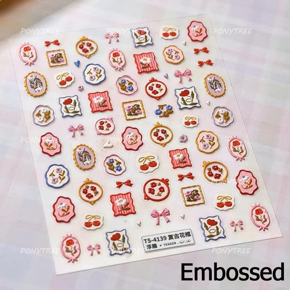 Colourful Frangipani Bright Lily Flowers Gradual Petal Vivid Dew Delicate Romantic Nail Art Stickers Manicure Decals Decorations