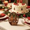 Handmade Wooden Holiday Signs 3Pcs Christmas Santa Claus And Tree Ornaments, Oval Table Boxwood Ornaments Centerpiece, Solid Wood Desktop Ornament for