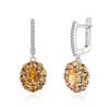 Brilliant and Elegant Natural Citrine 925 Sterling Silver Earrings for Ladies' Birthday and Anniversary Gifts