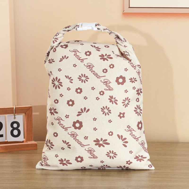 Portable Food Grade Cotton Bread Bags Reusable Homemade Loaf Bag Kitchen Storage Bread Large Washable Storage Bag Food Organizer