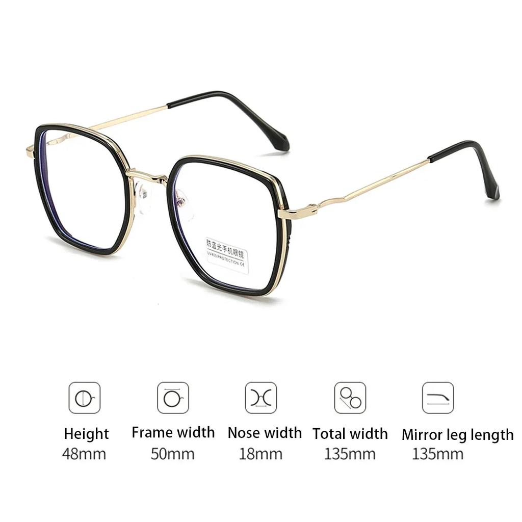Unisex Square Glasses Women Men Blue Light Proof Glasses Large Frame Optical Spectacle Anti Blue Light Computer Glasses