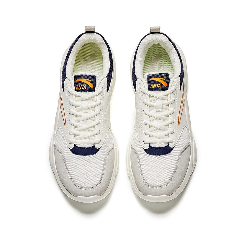 Anta Lifestyle Series Comfortable Durable Breathable Low-Top Casual Shoes Men Sneaker White Gray Blue 912538828-4