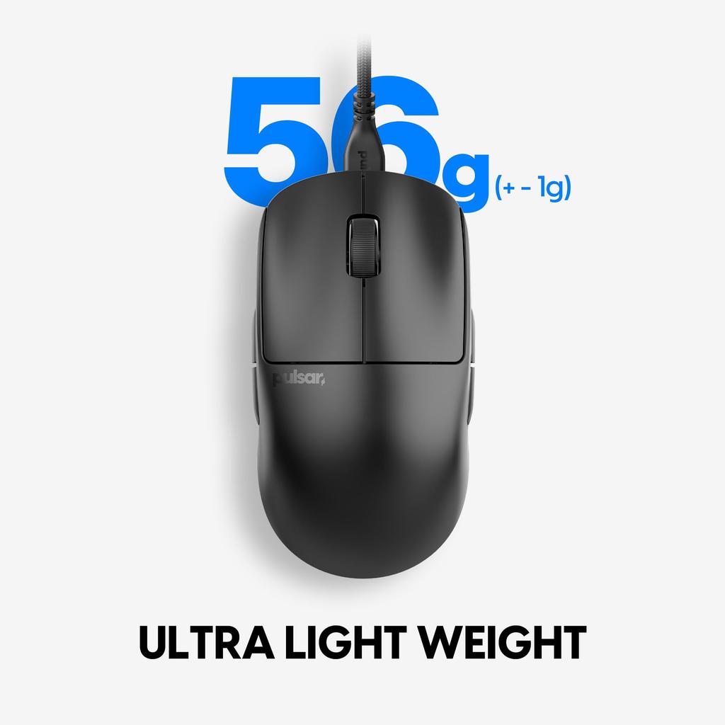 Проводная игровая мышь Pulsar Gaming Gears X2A Medium, сверхлегкая, 56 г, 1 мс, 26000 точек на дюйм, оптический датчик PAW3395