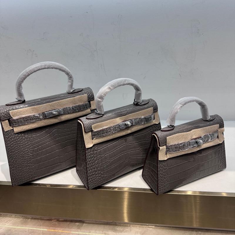 Женская мини-сумка через плечо Kelly 2024 — маленькая сумочка с узором под крокодила, универсальная и высококачественная.