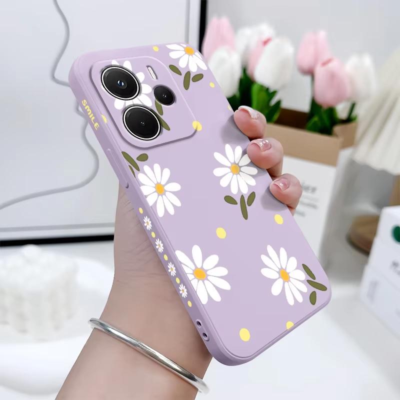 Элегантный чехол-ромашка для Samsung Galaxy A55 A35 A25 A15 5G A24 A23 A22 A32 A52 A52S A71 A72 A51 A05 4G Силиконовая крышка
