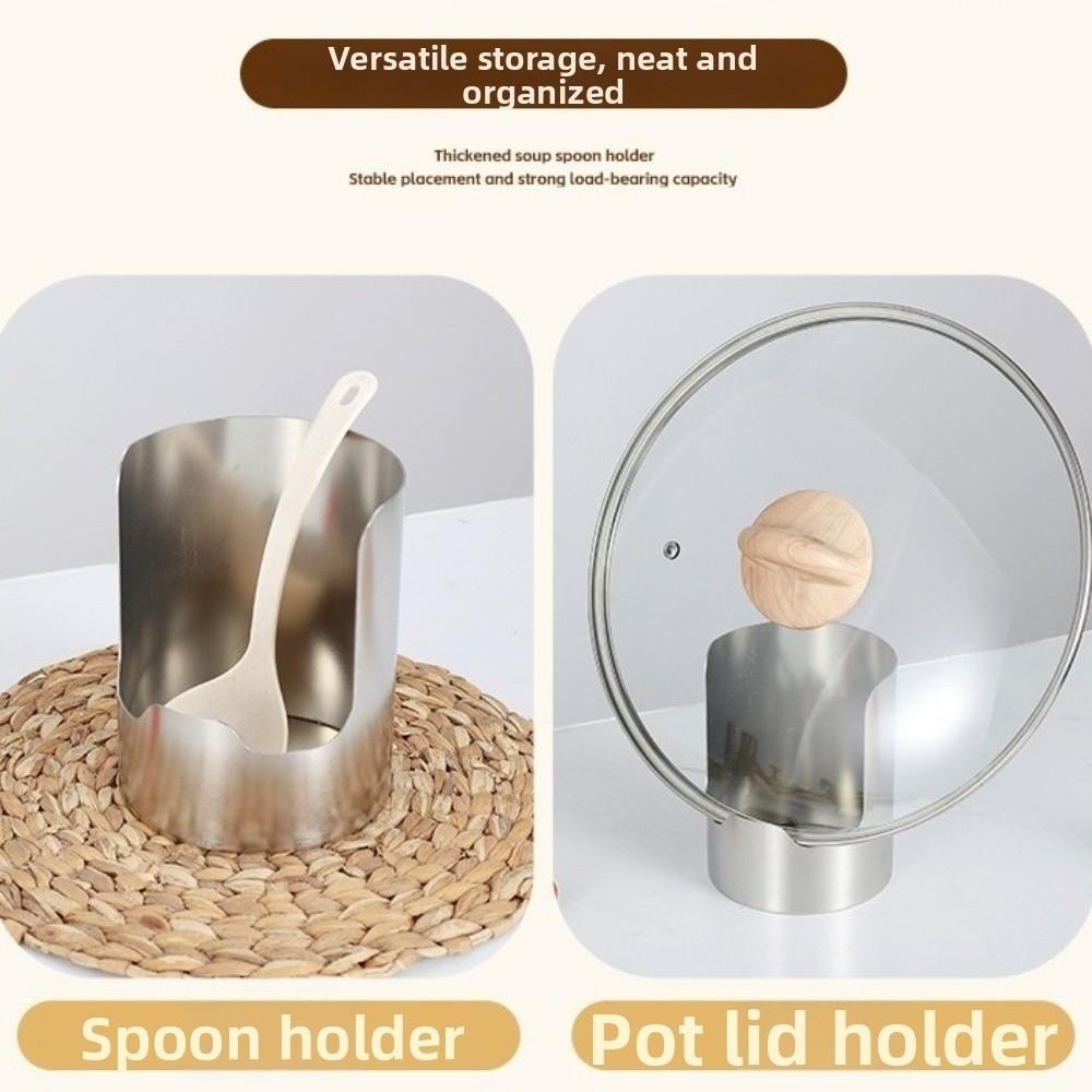 Easy To Clean Spatula Holder Stable Soup Spoon Rack Multifunctional Pot Lid Storage Rack Cooking