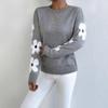 Elegant Autumn and Winter Temperament Flower Jacquard Knitted Pullover Clothes for Autumn Women