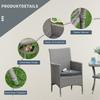Poly Rattan Garden Furniture Set, Outdoor Lounge Balcony Furniture for 2 People, 3-Piece Seating Group, 2 Chairs, Table, Seat Cushions
