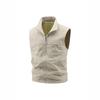 Spring Autumn Men Stand Collar Casual Vest Thin Breathable Quick Dry Sleeveless Multi Pocket Outdoor Photography Waistcoat