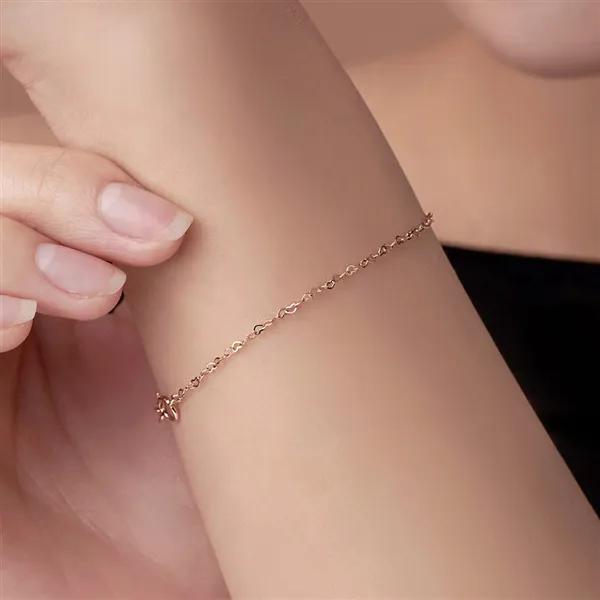 14K bracelet chain gold bracelet heart