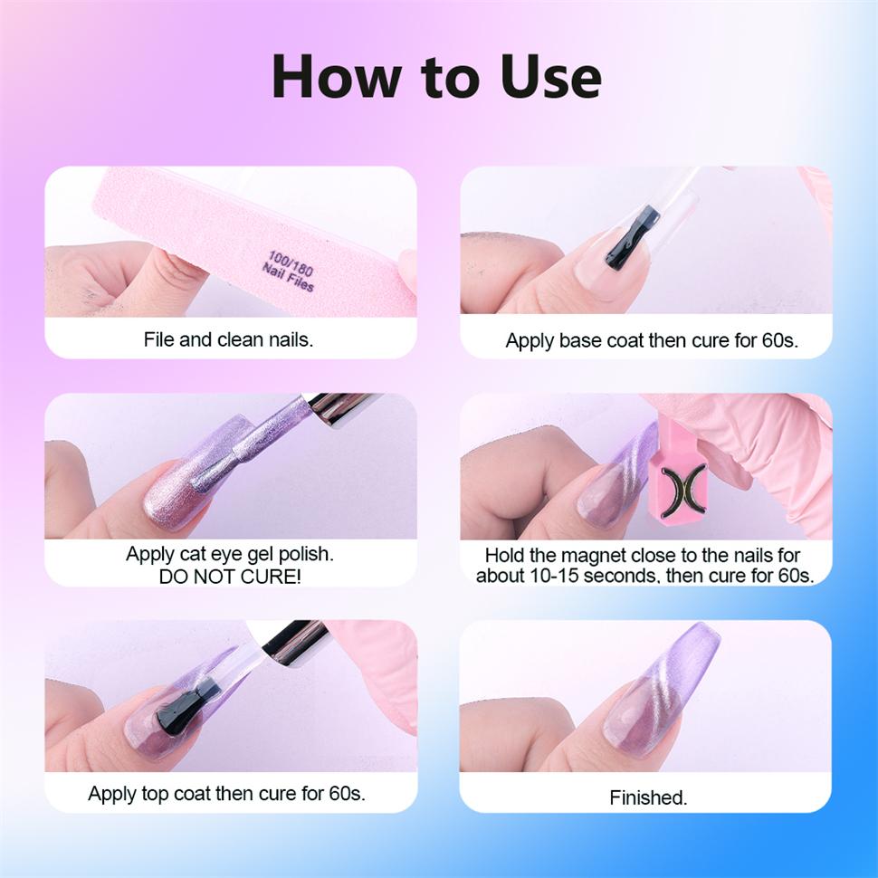 Сильный магнит кошачий глаз для ногтей гель-лак 3 в 1 магнитный инструмент кошачий глаз для дизайна ногтей