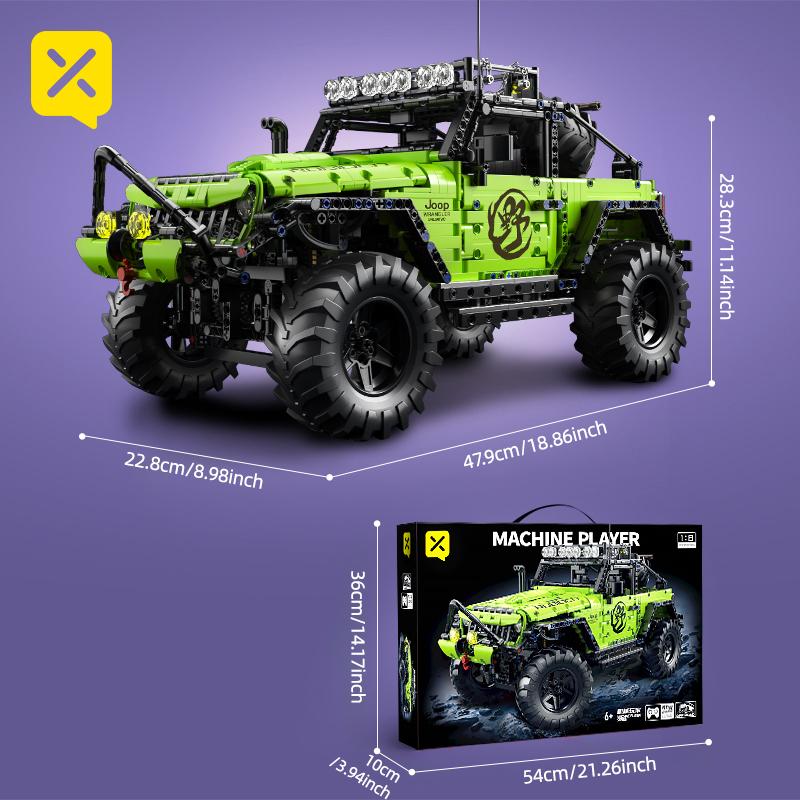 Toylynx Строительные блоки 1:Внедорожник масштаба 8 для тяжелых условий эксплуатации с игрушками Super Racers для детей, подарки на Рождество и Пасху